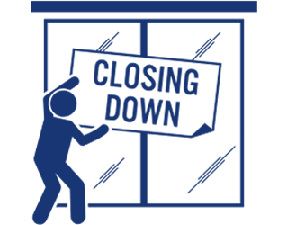 A person closing down a business